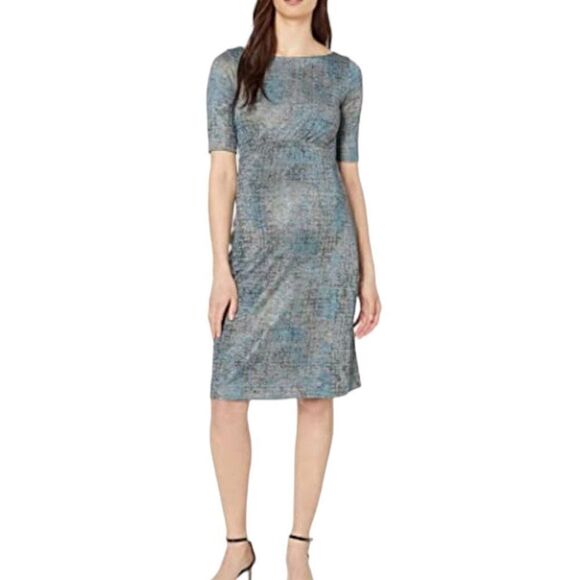 Tiffany Rose Anna Maternity Shift Dress Bronze Blue XL 14 16 New NWT Baby Shower - Picture 5 of 7